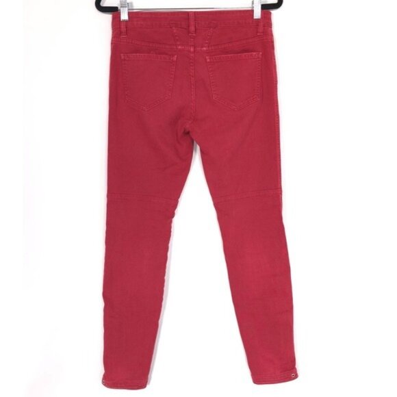Closed ITALY🇮🇹MADE‎ Holly Moto Jeans Women's 27 Red Ankle Zip Mid Rise - Picture 3 of 14